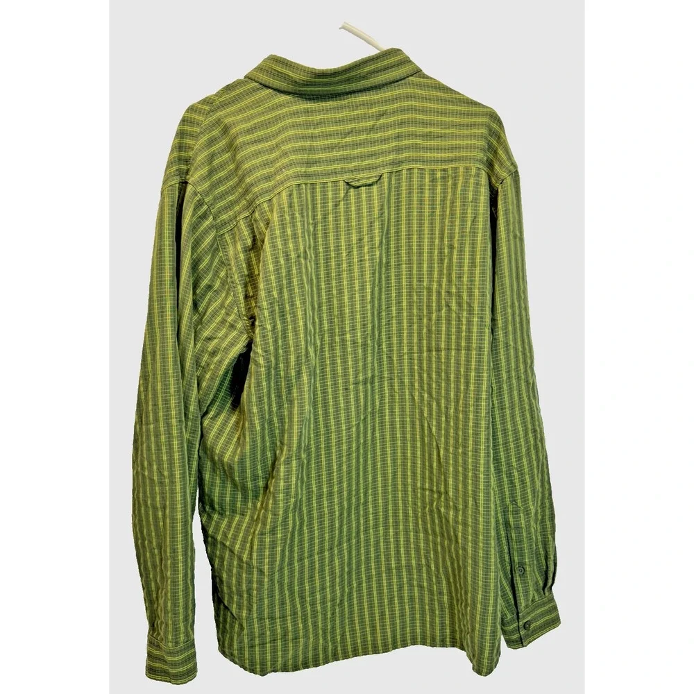 Mens The North Face‎ Long Sleeve Green Plaid Button Up Outdoor Shirt Size XL